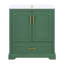 Meuble-lavabo autoportant de 30 po avec lavabo, panneau de fibres à densité moyenne et structure en bois massif, 1 tiroir de séparation et 2 portes à fermeture en douceur (double tablette sur la porte)-118024496
