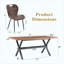 Ensemble de table de salle à manger 71 po x 35,4 po en bois aggloméré noyer avec structure en forme de X, 8 chaises en polyuréthane brun avec poignées intégrées-58655274