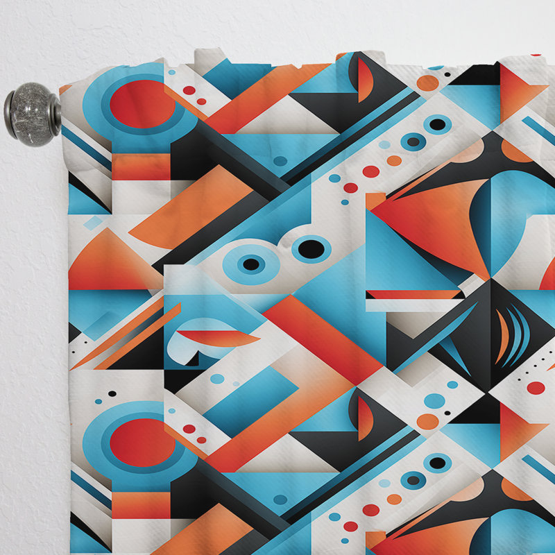 Rideaux en velours moderne et obscurcissant Pihu Popart Trendy IV - rose et bleu Pihu, L 52 po x L 120 po