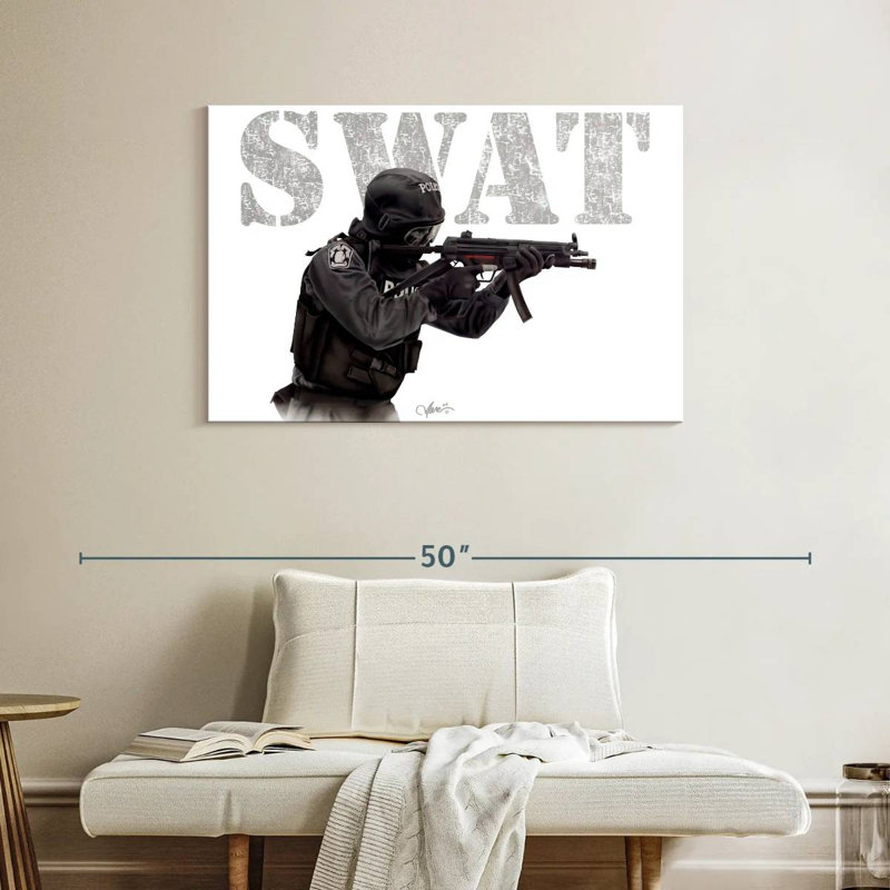 Fighting SWAT, 26" H x 39" W