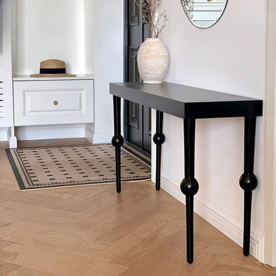 Console rectangulaire en bois massif noir