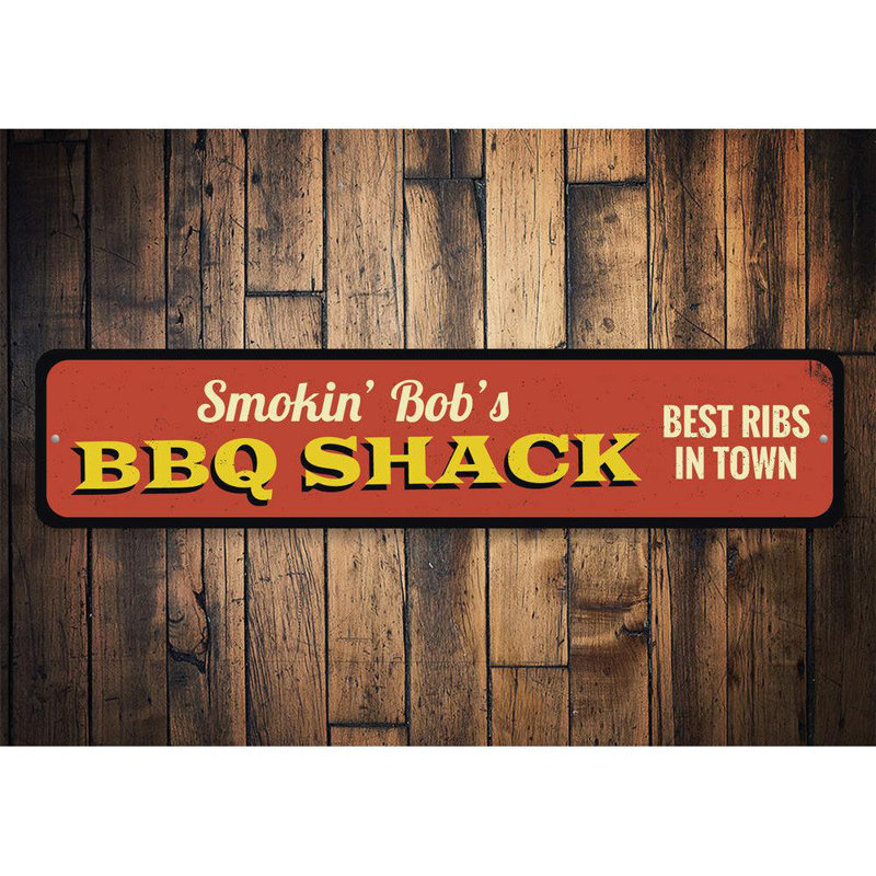 Plaque en aluminium BBQ Shack, H 4 po x l 18 po x P 0,04 po