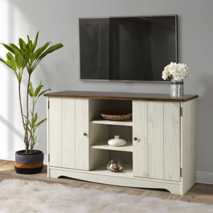 TV Stand White Distressed ( Incomplete)