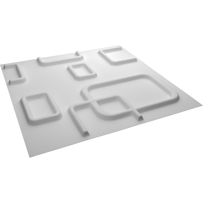 White Textured 3D PVC Decorative Wall Panel 11-7/8" x 11-7/8"