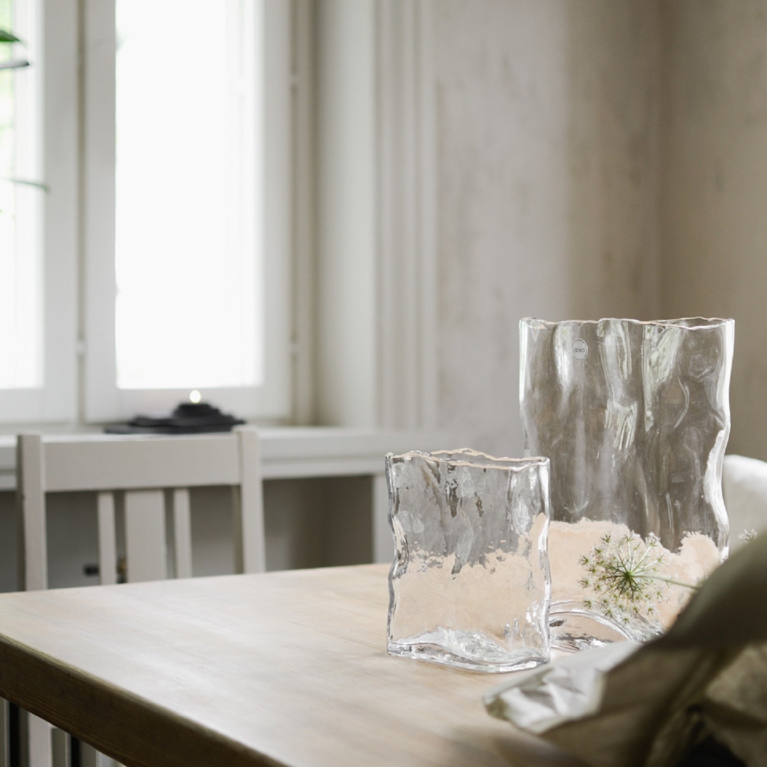 Filia Glass Table Vase, Clear, 7.09" H x 5.91" W x 3.15" D