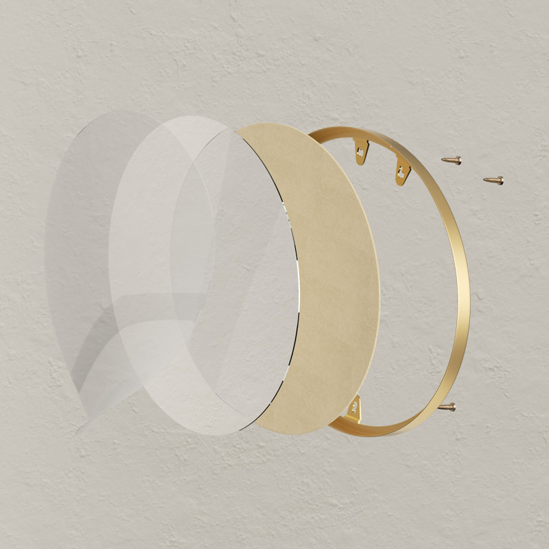 Hun Oval Vanity Mirror Wall Mounted Mirror Ideal for Bedroom, Entryway, Living Room, Gold, 36" x 24"