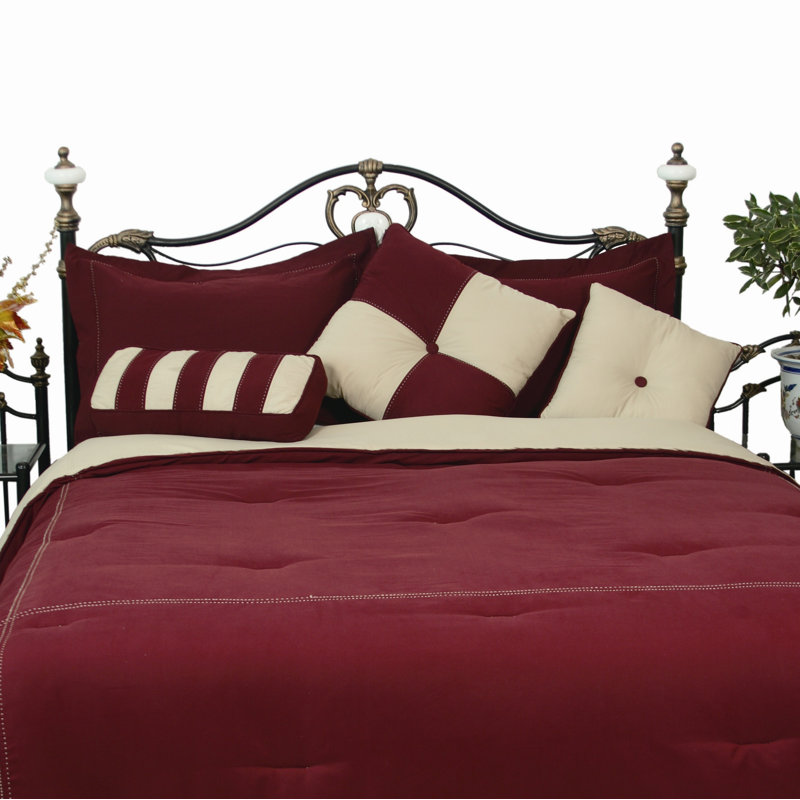 Coussin décoratif , Bourgogne / Kaki