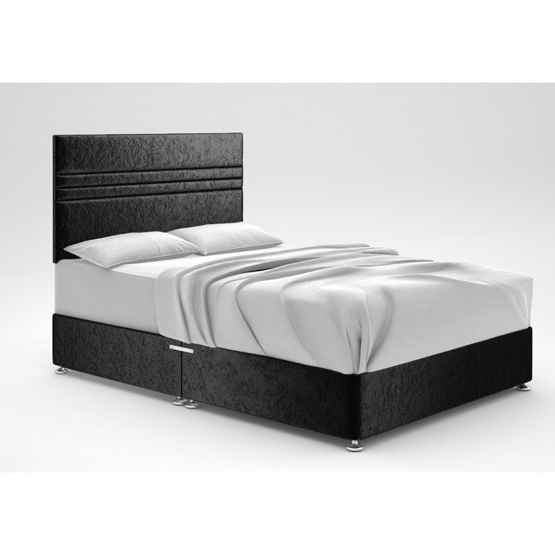 Ostara Divan Bed Base, Black, No Storage, Small Single (2'6)