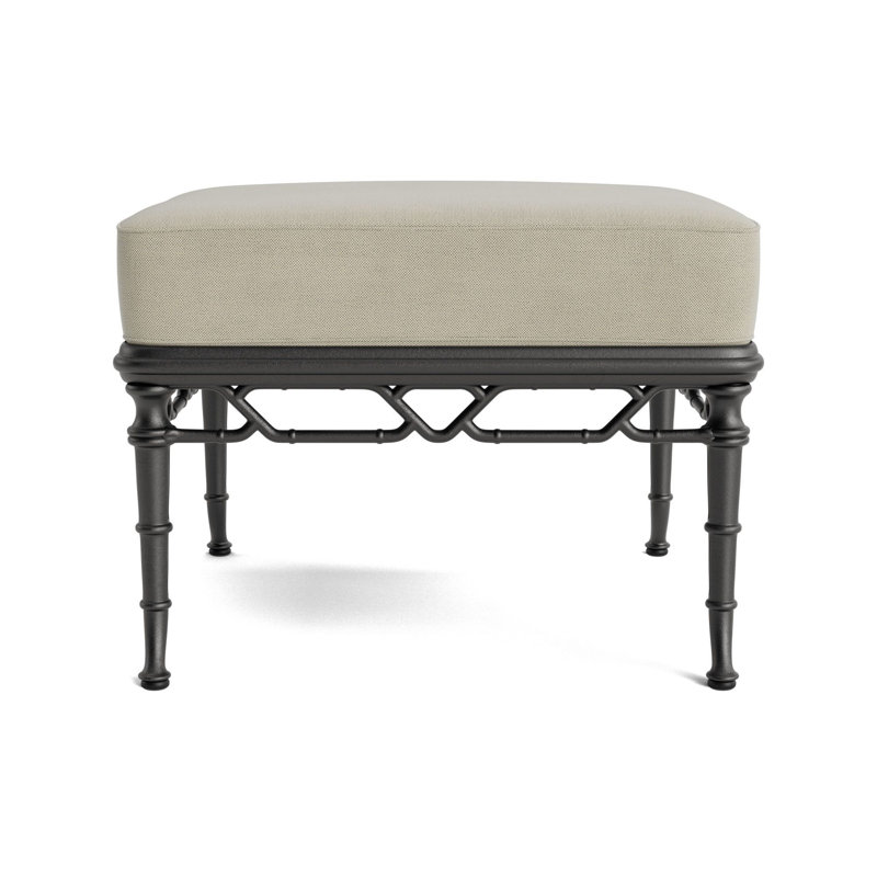 Calcutta Outdoor Ottoman, Textured Pewter, Fushion Clay
