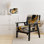 Fauteuil rembourré gris et jaune Kycia