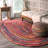 Handmade Braided Bohemian Cotton Multicolor Area Rug-2054787270