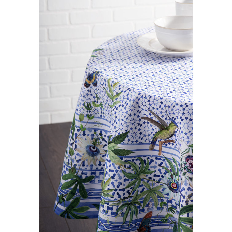 Maison d' Hermine Round Floral Cotton Tablecloth | Wayfair