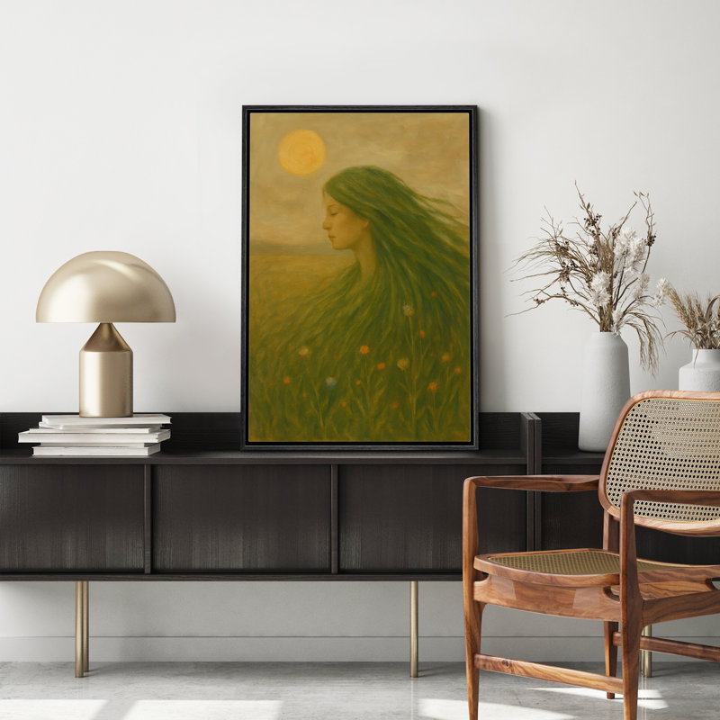«Dream Ones», profil vert, pré, scène de soleil, impression sur toile encadrée, H 36 po x l 24 po x P 1,5 po