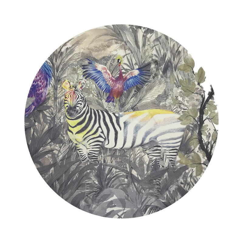 Arcadia Zebra Vegan Leather Round Coasters