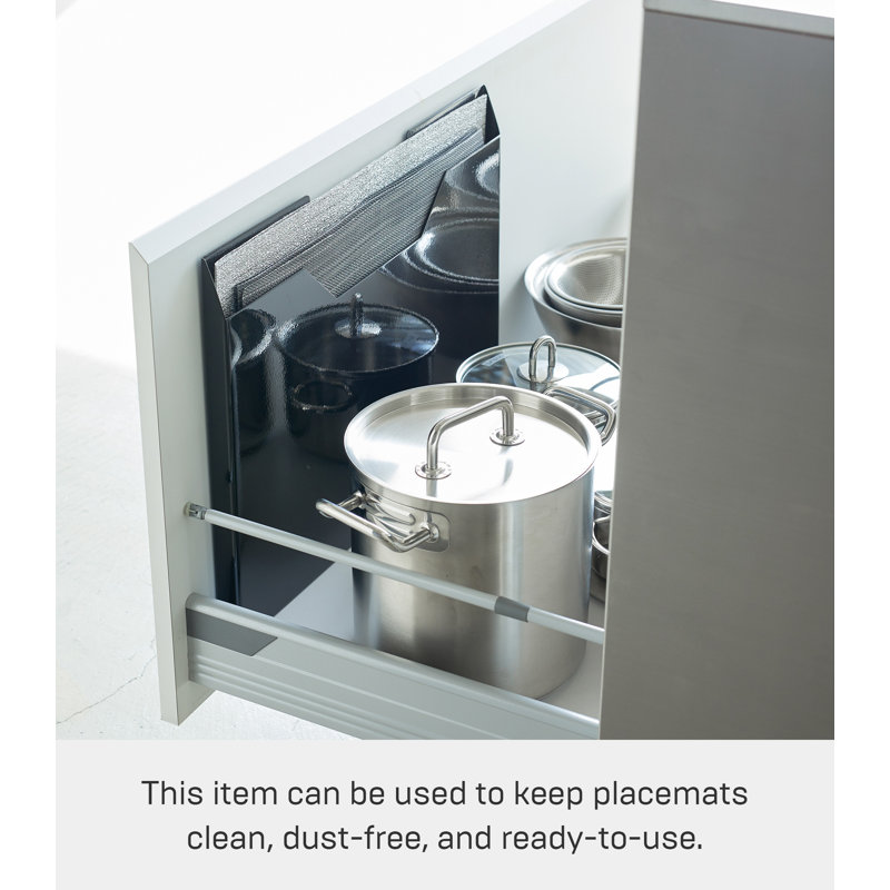 Slim Black Steel Magnetic Placemat Organizer