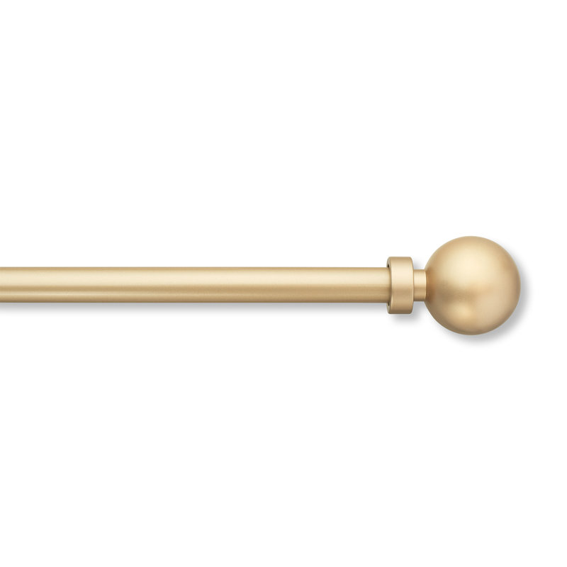 Ensemble de tringle à rideaux avec embouts sphériques modernes et tringle murale en acier de la collection Mode Simplicity