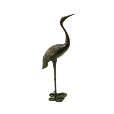 Sunny 43" Shiny Copper Aluminum Outdoor Crane Statue - Effortless Setup