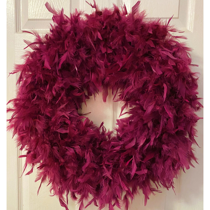 Couronne de plumes 23 po, Mauve, H 23 po x l 23 po x p 2 po
