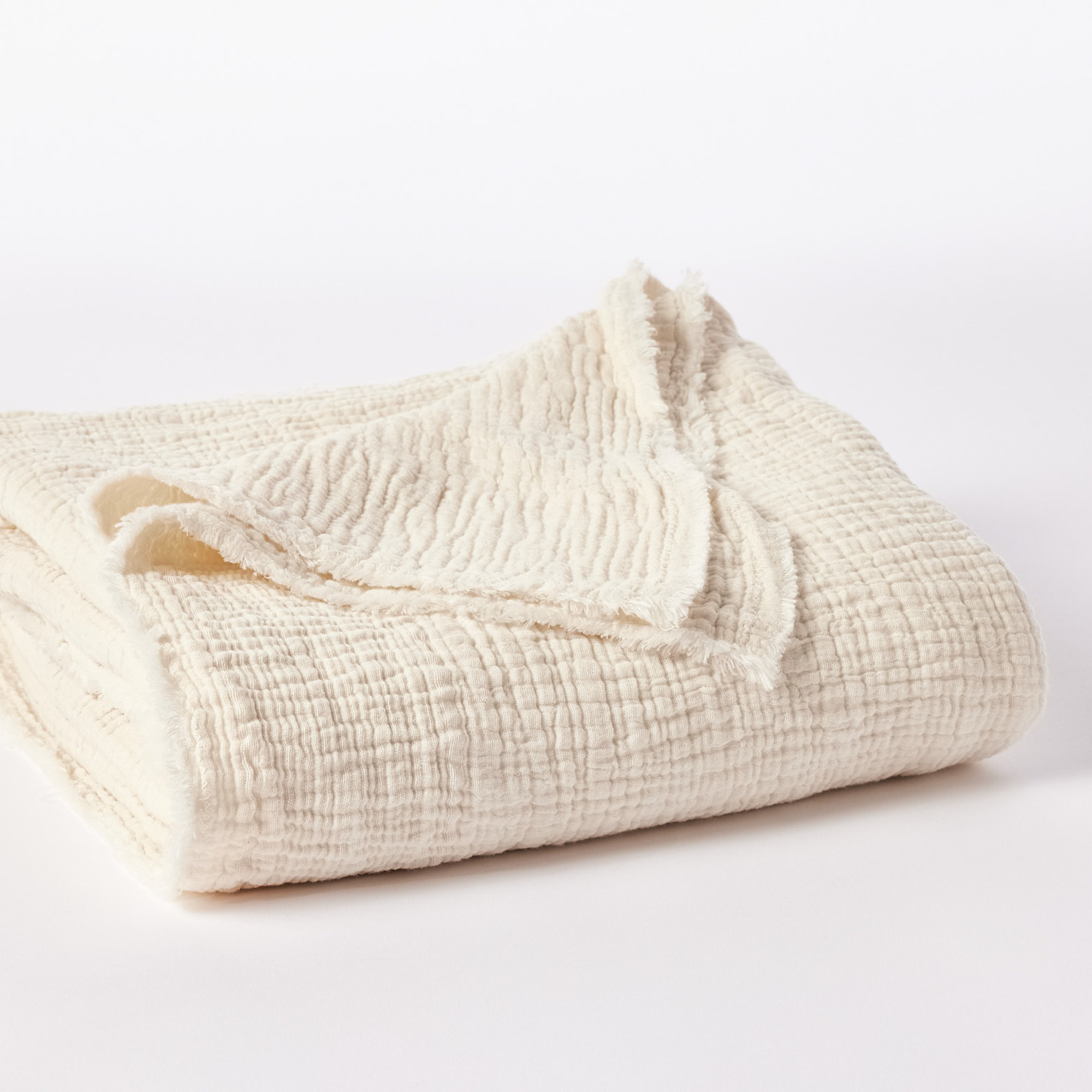 Topanga Matelasse Cotton Throw Blanket, Undyed, King