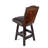 Genuine Brown Leather Tufted Wingback Barstool With Nailhead Trim - Counter & Bar Height