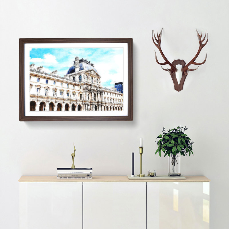 Winter Palace in St. Petersburg Russia - Picture Frame Painting Print, 45cm H x 63cm W x 2cm D, Walnut Framed
