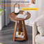 1pc, Nordic Minimalist Sofa Side Table, Household Use, Double-layer Small Round Table, Solid Wood Coffee Table, Bedroom Small Coffee Table