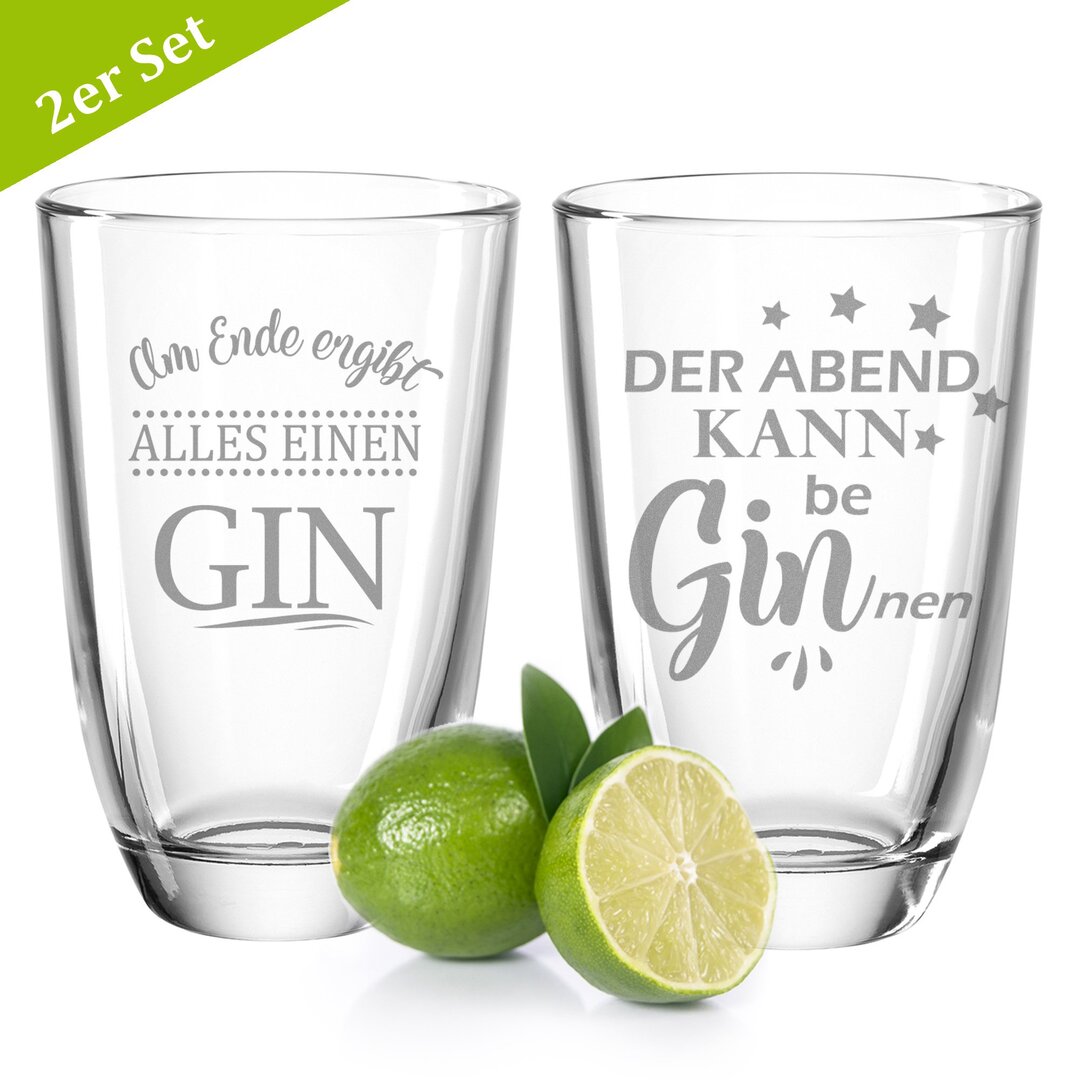 Montana GIN-GlÃ¤ser 2-tlg. - Der Abend kann be beGINnen und Am Ende ergibt Alles einen Gin 350 ml