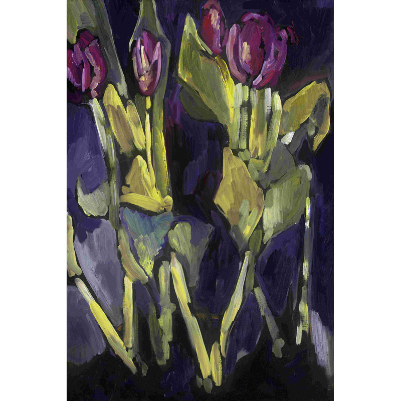 Fleurs de printemps violettes I, H 18 po x l 12 po