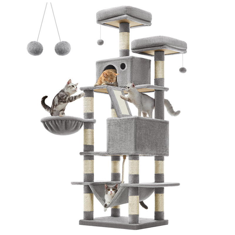 165cm H Cat Tree, Light Grey