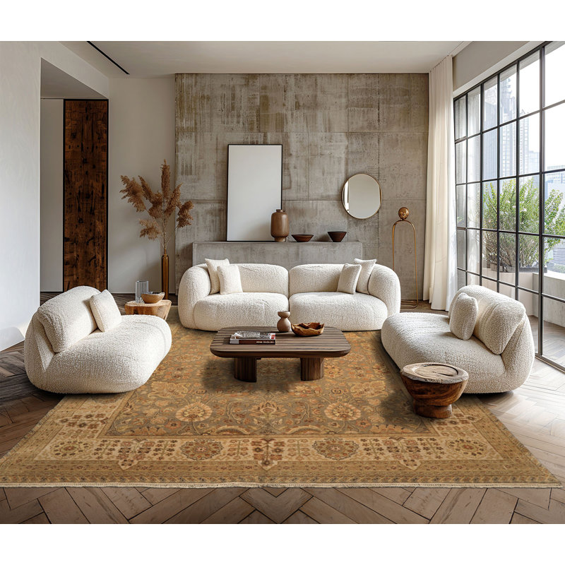 Tapis Agra en laine noué à la main 7 pi 10 po x 9 pi 9 po Tibetano