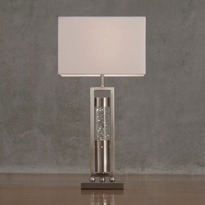Lampe de table moderne scintillante moderne avec lumière dansante et veilleuse en satin pour la décoration intérieure