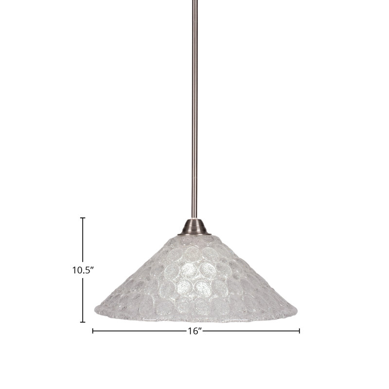 Luminaire suspendu Ayrshire, H 9,75 po x l 16 po x P 16 po, Nickel brossé