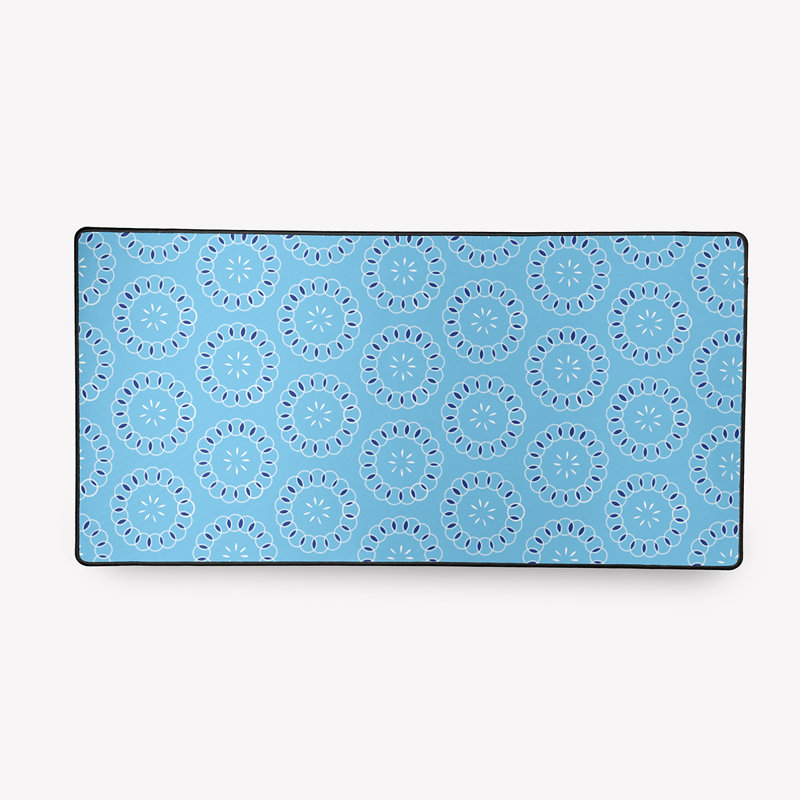 Sous-main Reta Large Happiness Is Floral, Bleu