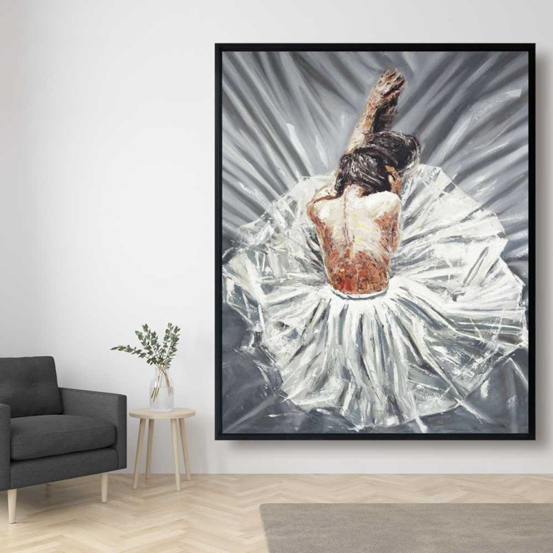 Gray Figurative Framed Canvas | Home Decor Art