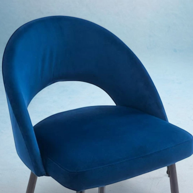 Tabouret de comptoir en velours Rebecca, Bleu