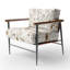 Chaise d'appoint Country Farmhouse - Fauteuil brun délavé Florals Soil-1857976241