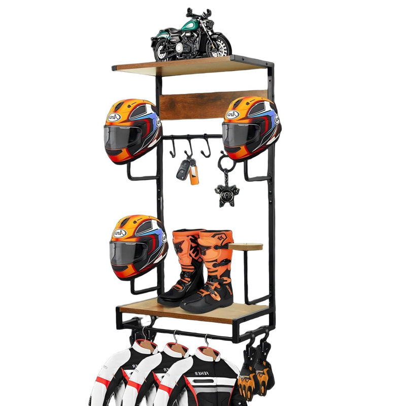 Motorcycle Helmet Rack Wall Mount