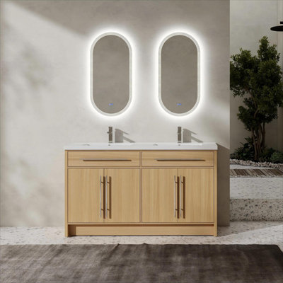 60" Freestanding Double Bathroom Vanity with Sink