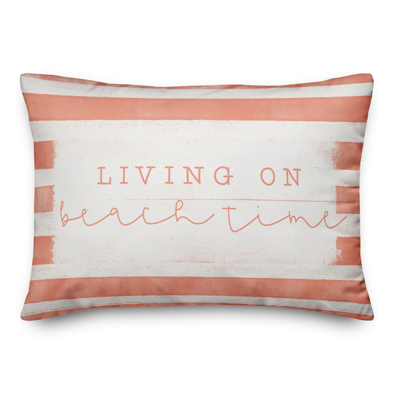 Beach Time Rectangular Pillow Cover & Insert, Orange