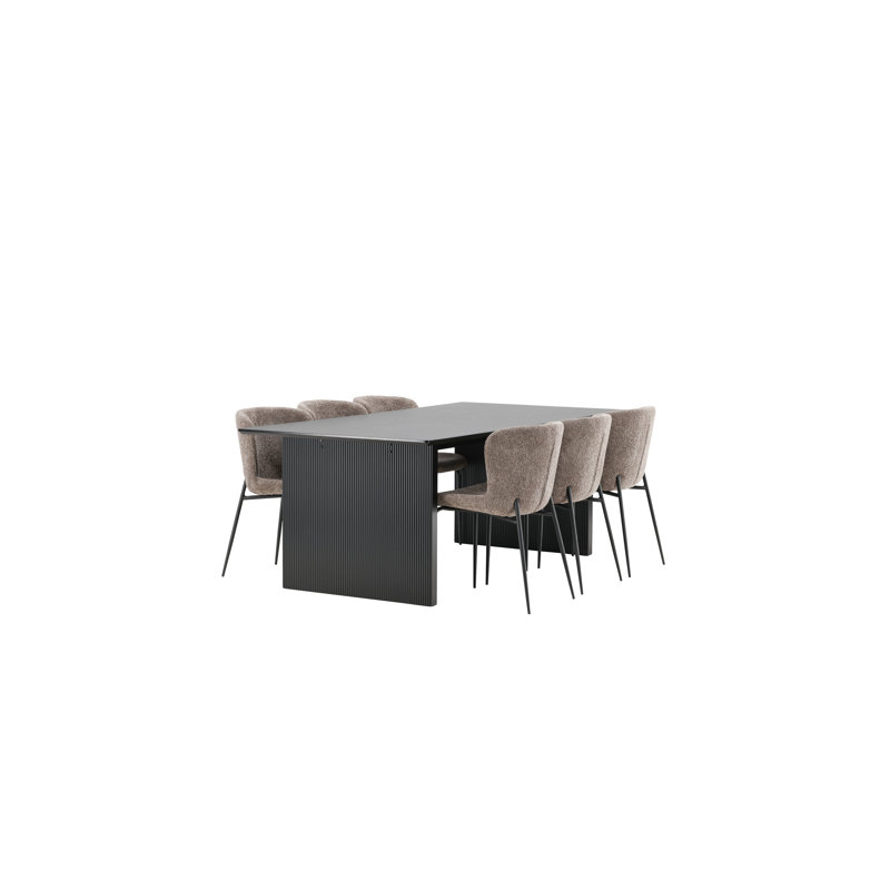 Kylemore 6 - Person Dining Set, Dark Grey, Dark Grey