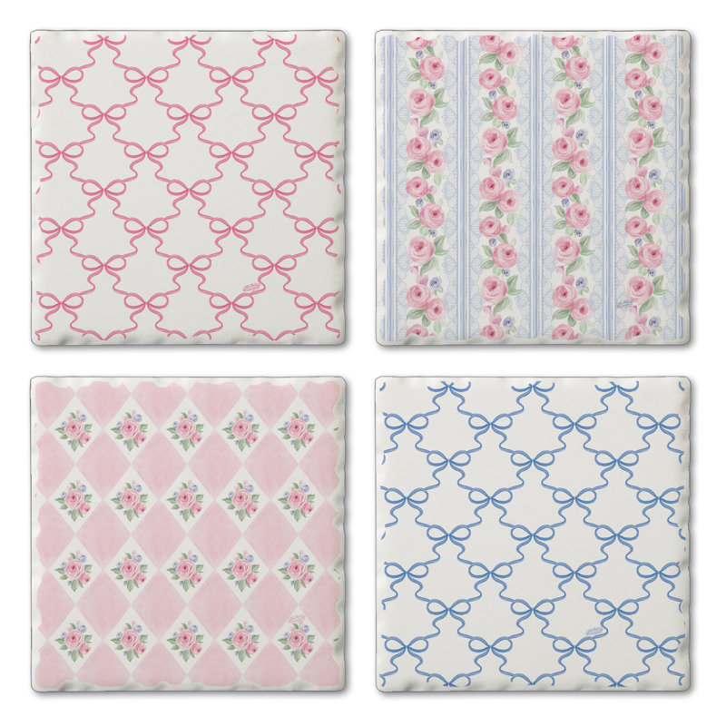Pure Romance Assorted 4 Pack Tumbled Tile Coasters