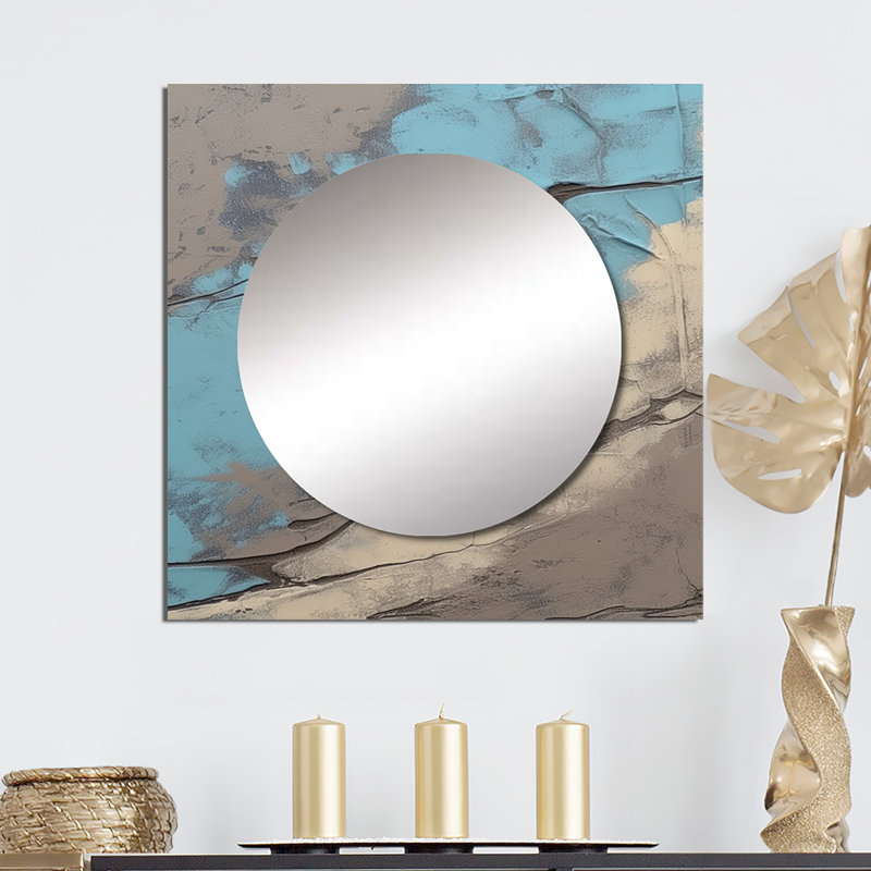 Mildrid - Miroir géométrique carré moderne pour décoration murale, 23 po x 23 po