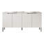 Armoire de base de meuble-lavabo spacieuse et moderne, finition marbre blanc, idéale pour la maison