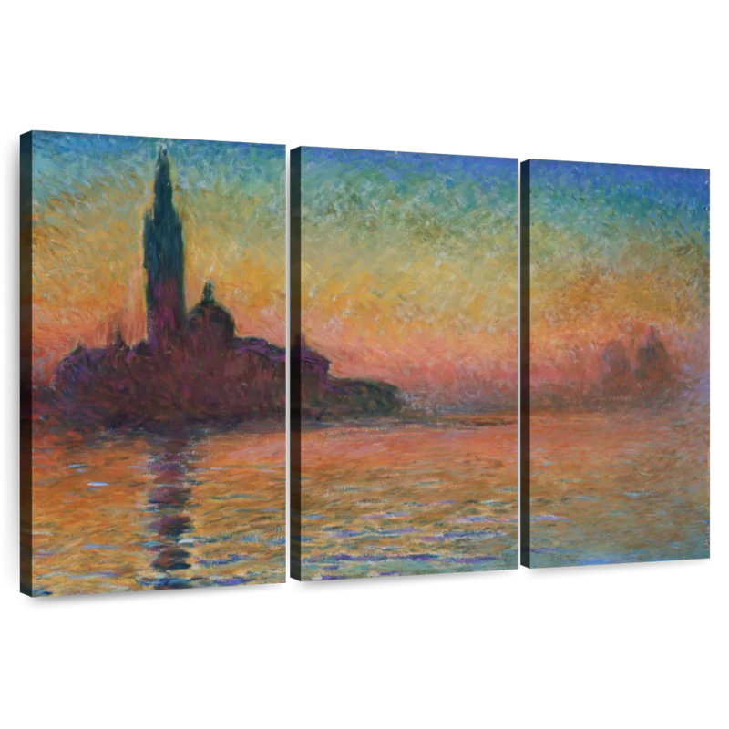 Kavia San Giorgio Majeur au crépuscule, H 20 po x l 33 po