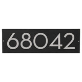 Floating Modern 6" Number Horizontal Address Plaque (5 Characters) - Hunter Green/Gold