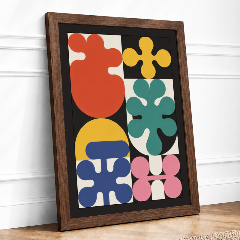 Geometric Florals Modern - Print, Walnut, A3 - 42.0 x 29.7 cm