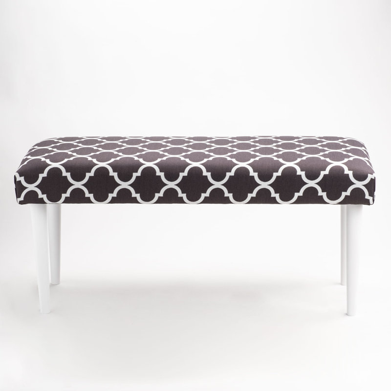 Rhinecliff Velvet Upholstered Bench, 40cm H x 100cm W x 30cm D, White