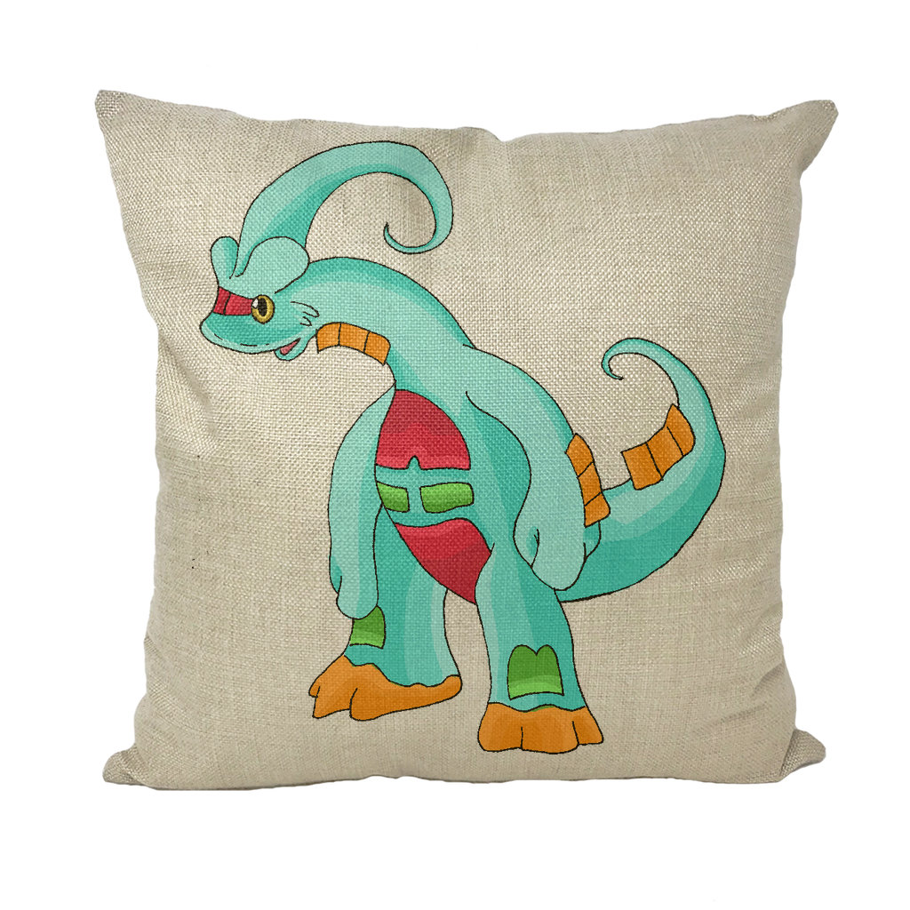 Comfort Bay Floor Pillow/ Cushion W/Handle 18 X18 Dinosaur Design Blue