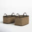 Wood Handmade Two Toned Storage Basket with Handles