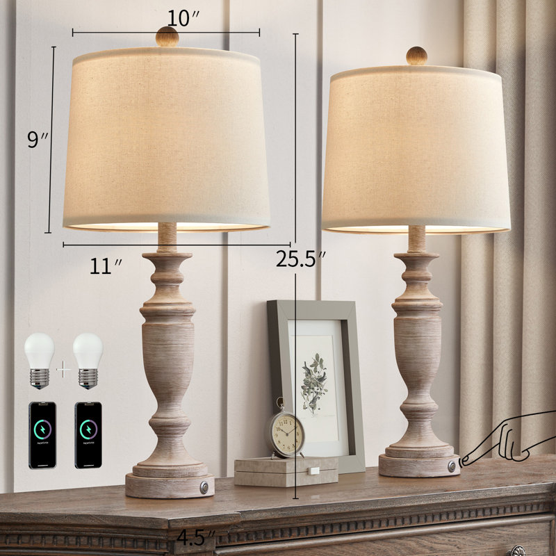 Callimont 25.5＂Retro Country Lamp, Suitable for Farmhouse Bedroom and Living Room (Bulb Included)